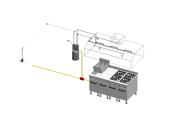 DM8 Mechanical Kitchen Supperssion System Set – 8 Flow