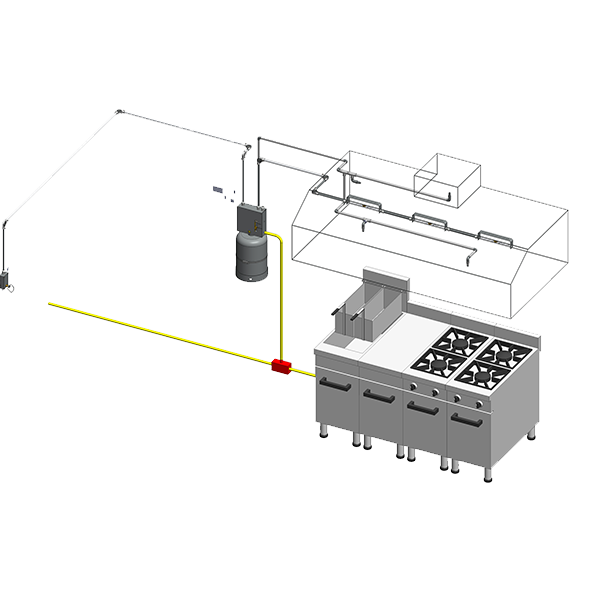 DM8 Mechanical Kitchen Supperssion System Set – 8 Flow