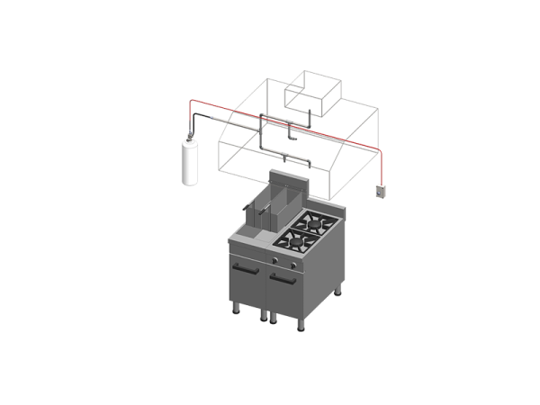 DP18 Pneumatic Kitchen Supperssion System Set- 18 Flow