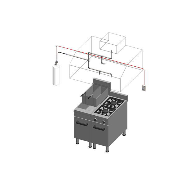 DP12 Pneumatic Kitchen Supperssion System Set- 12 Flow